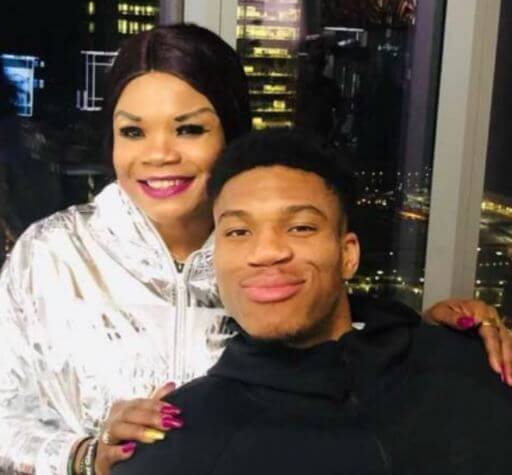 Veronica Antetokounmpo with her son Giannis Antetokounmpo.